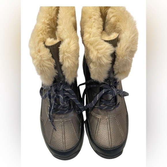 Clarks Mazlyn Arctic Pewter Leather Women's‎ Fur  Boots Size 8 - Picture 4 of 13